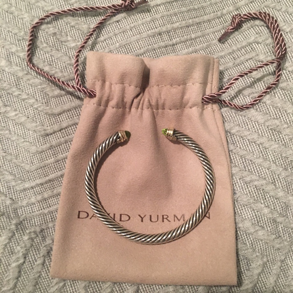 David yurman cable bracelet with peridot.